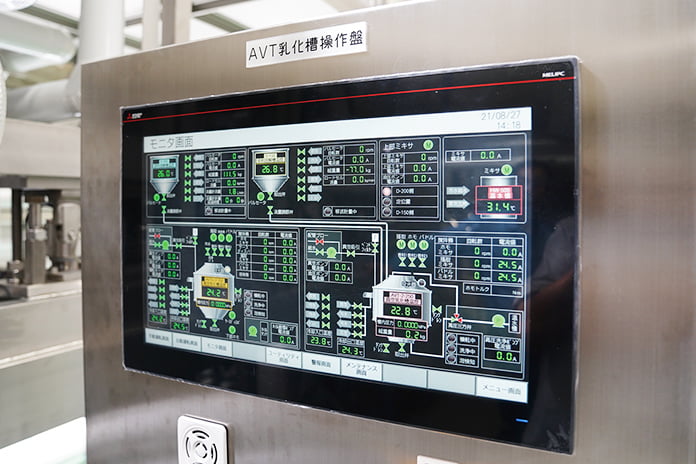 装置の操作盤画面の写真