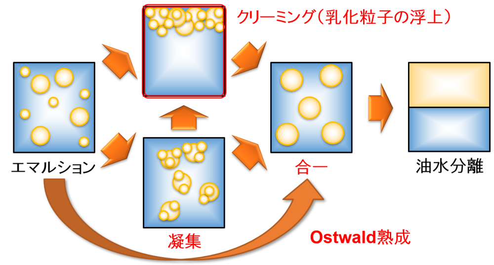 エマルションの安定性（クリーミング）