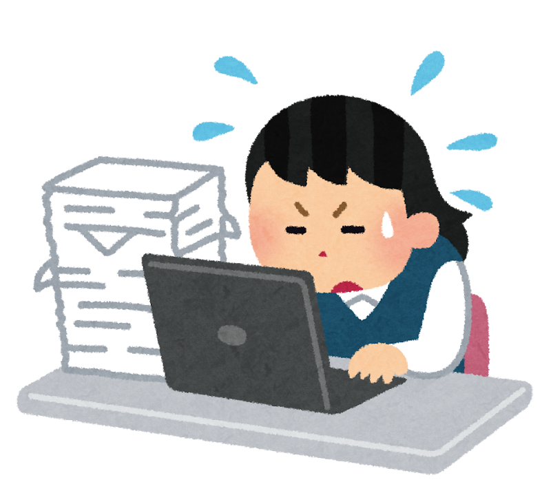 忙しく仕事をしている女性会社員